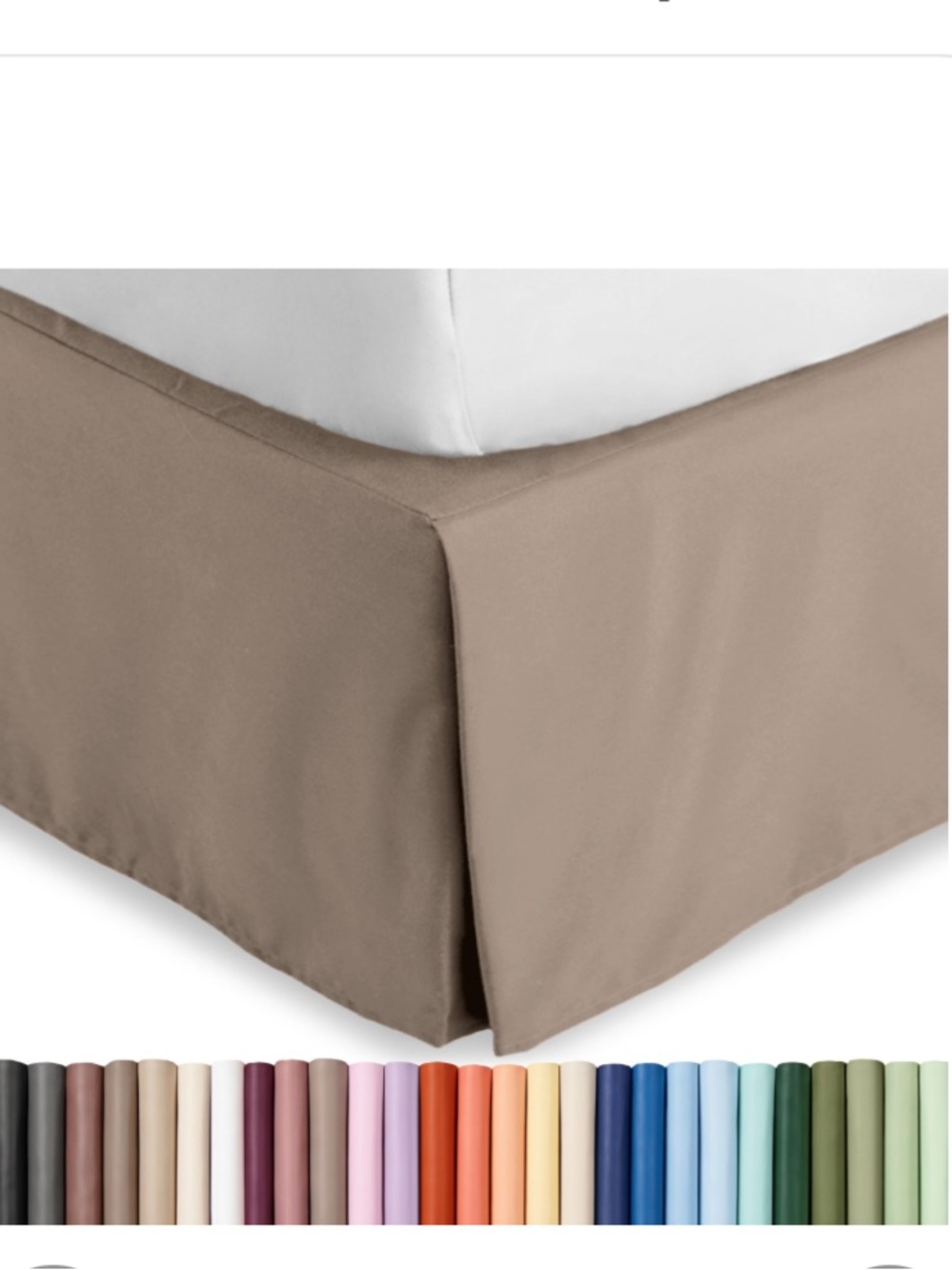 QUEEN Bed Skirt 15” Drop Split Corners 1800 Ultra-Soft - TAUPE